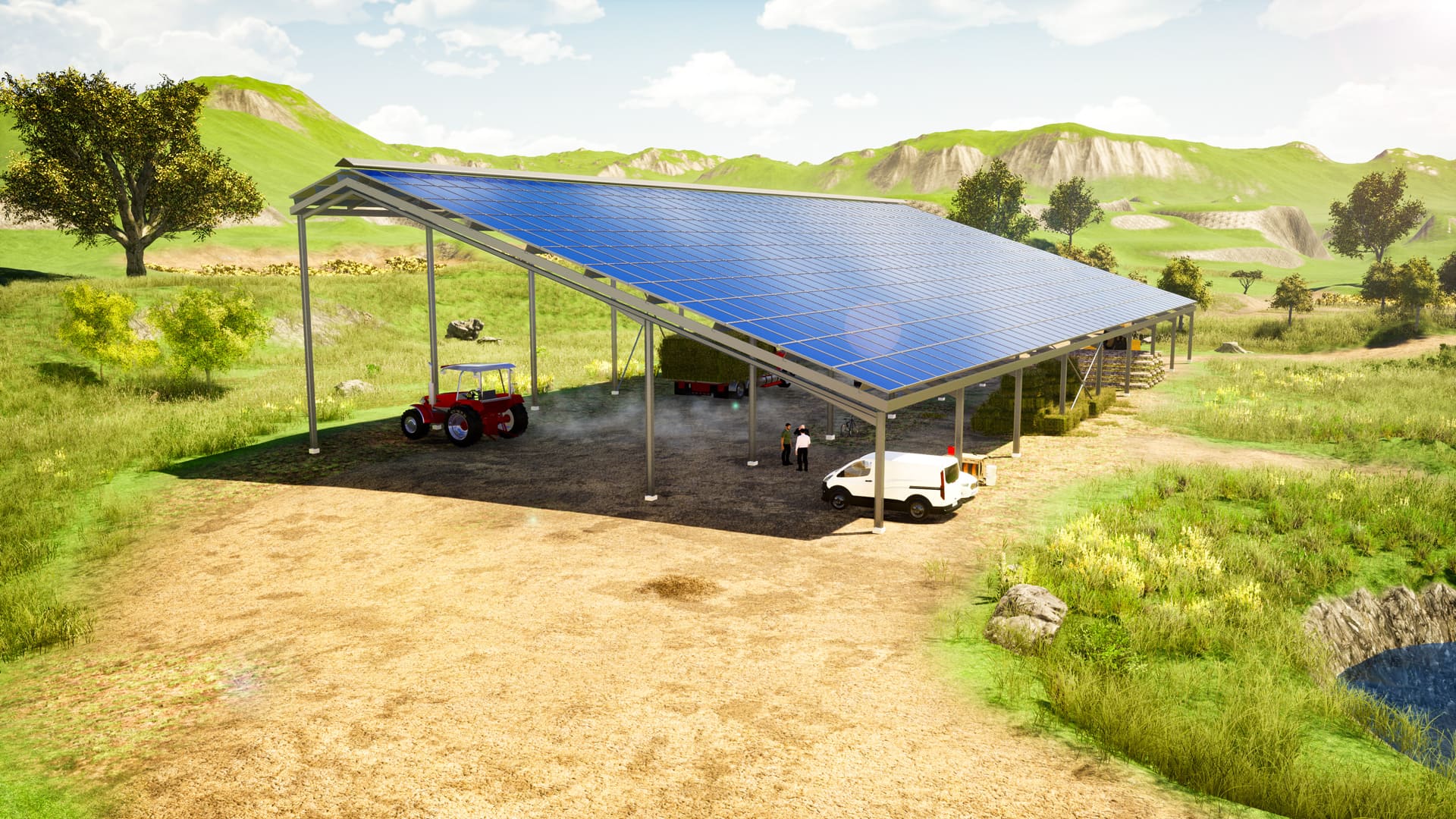 découvrez l'expérience unique d'un hangar agricole photovoltaïque, alliant innovation durable et optimisation des espaces. profitez d'une solution énergétique respectueuse de l'environnement tout en maximisant la fonctionnalité de votre exploitation agricole.