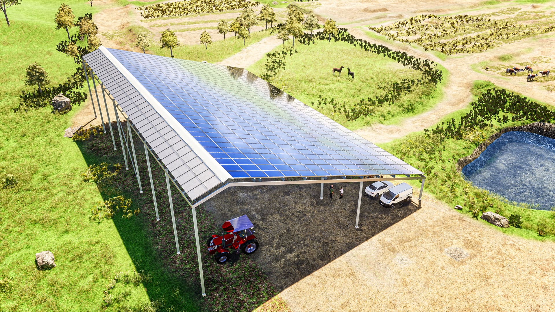 découvrez nos hangars agricoles photovoltaïques, alliant performance et durabilité. optimisez l'espace de vos exploitations tout en produisant de l'énergie renouvelable. transformez votre agriculture avec des solutions innovantes et respectueuses de l'environnement.